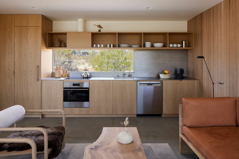 interior view of modern minimalist kitchen