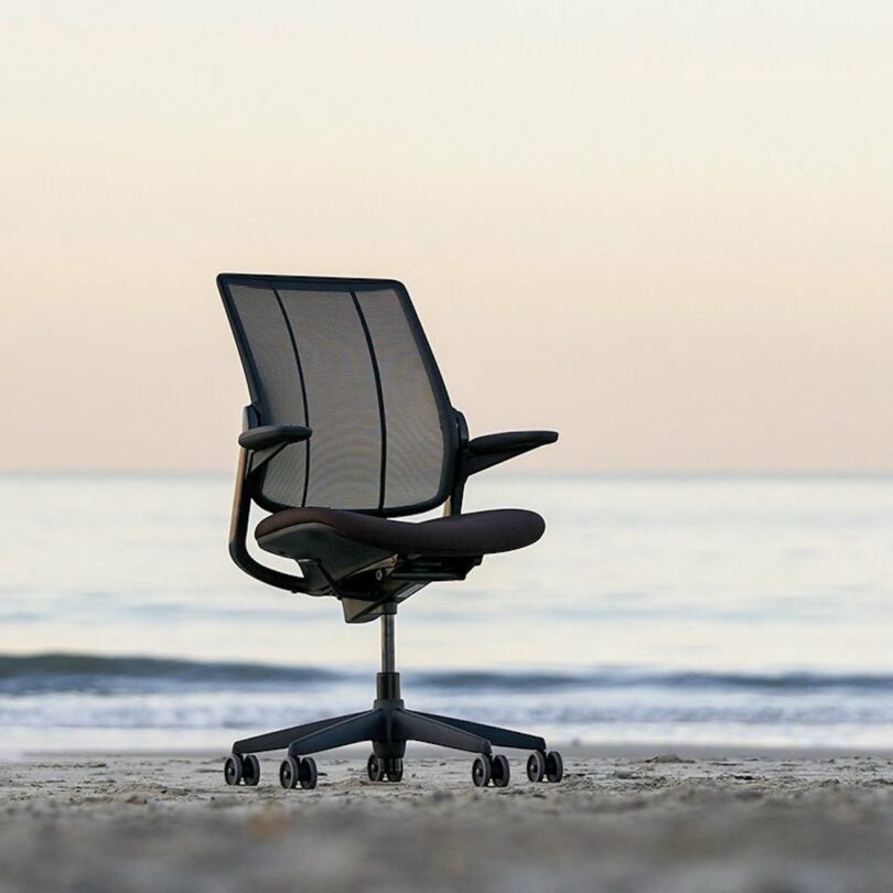 Humanscale Smart Ocean Task Chair on the beach